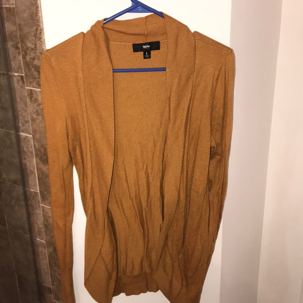 Mustard open front sweater
